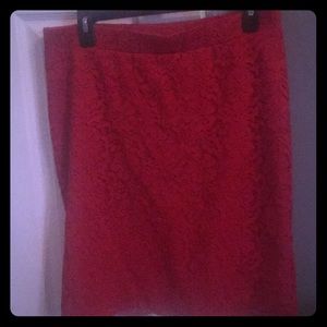 Red lace skirt